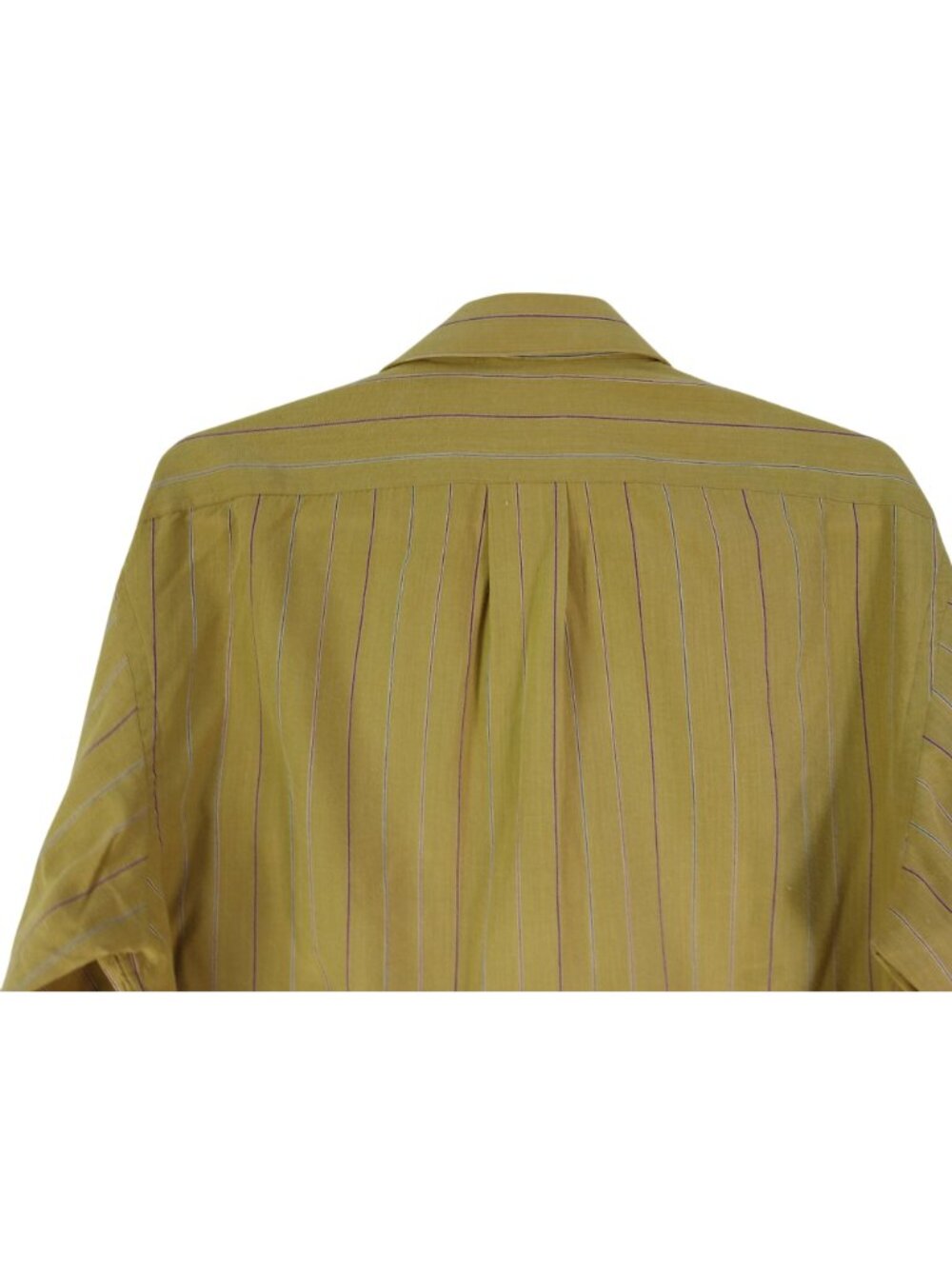 Vintage John Henry Mustard Yellow Striped Button Up Shirt Size 17 34-35 Athletic - Picture 8 of 15